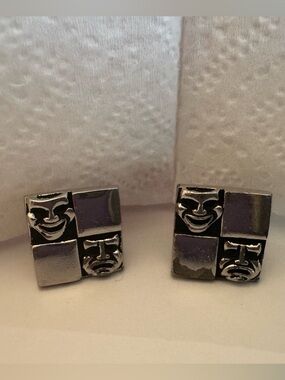 COMEDY TRAGEDY DRAMA CUFFLINKS VINTAGE THEATER STAGE ACTOR COMEDIAN SINGER